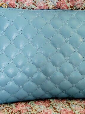 NWOT Turquoise Quilted Faux Leather Wristlet, Gold Hardware, Wrist Strap